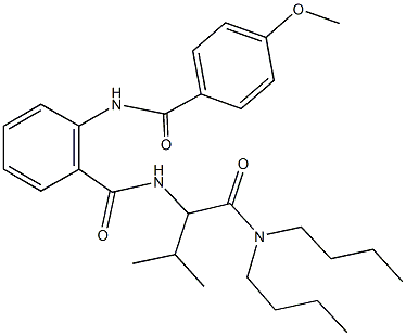 N-{1-[(dibutylamino)carbonyl]-2-methylpropyl}-2-[(4-methoxybenzoyl)amino]benzamide 구조식 이미지