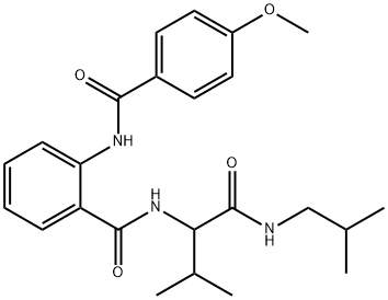 N-{1-[(isobutylamino)carbonyl]-2-methylpropyl}-2-[(4-methoxybenzoyl)amino]benzamide 구조식 이미지