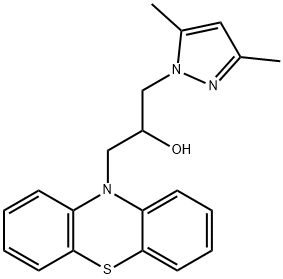 1-(3,5-dimethyl-1H-pyrazol-1-yl)-3-(10H-phenothiazin-10-yl)-2-propanol 구조식 이미지