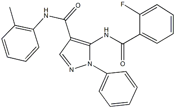 5-[(2-fluorobenzoyl)amino]-N-(2-methylphenyl)-1-phenyl-1H-pyrazole-4-carboxamide 구조식 이미지