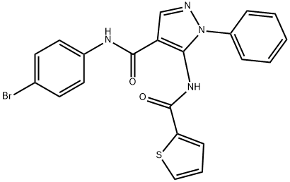 N-(4-bromophenyl)-1-phenyl-5-[(2-thienylcarbonyl)amino]-1H-pyrazole-4-carboxamide 구조식 이미지