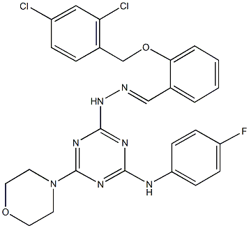 2-[(2,4-dichlorobenzyl)oxy]benzaldehyde [4-(4-fluoroanilino)-6-(4-morpholinyl)-1,3,5-triazin-2-yl]hydrazone Structure