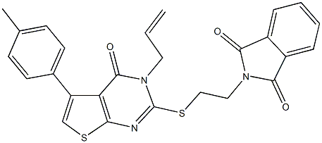 2-(2-{[3-allyl-5-(4-methylphenyl)-4-oxo-3,4-dihydrothieno[2,3-d]pyrimidin-2-yl]sulfanyl}ethyl)-1H-isoindole-1,3(2H)-dione Structure