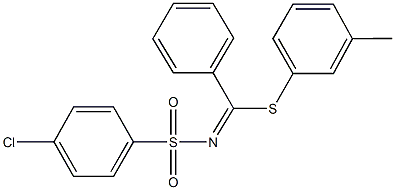 4-chloro-N-[[(3-methylphenyl)sulfanyl](phenyl)methylene]benzenesulfonamide Structure