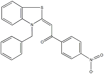 2-(3-benzyl-1,3-benzothiazol-2(3H)-ylidene)-1-{4-nitrophenyl}ethanone Structure