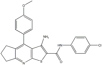 3-amino-N-(4-chlorophenyl)-4-(4-methoxyphenyl)-6,7-dihydro-5H-cyclopenta[b]thieno[3,2-e]pyridine-2-carboxamide Structure