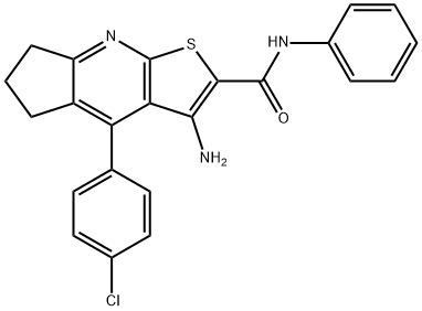 3-amino-4-(4-chlorophenyl)-N-phenyl-6,7-dihydro-5H-cyclopenta[b]thieno[3,2-e]pyridine-2-carboxamide 구조식 이미지