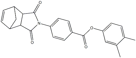 3,4-dimethylphenyl 4-(3,5-dioxo-4-azatricyclo[5.2.1.0~2,6~]dec-8-en-4-yl)benzoate Structure