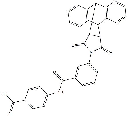 4-{[3-(16,18-dioxo-17-azapentacyclo[6.6.5.0~2,7~.0~9,14~.0~15,19~]nonadeca-2,4,6,9,11,13-hexaen-17-yl)benzoyl]amino}benzoic acid Structure