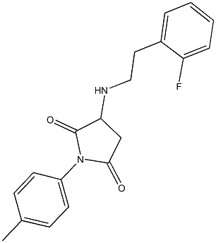 3-{[2-(2-fluorophenyl)ethyl]amino}-1-(4-methylphenyl)-2,5-pyrrolidinedione 구조식 이미지