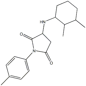 3-[(2,3-dimethylcyclohexyl)amino]-1-(4-methylphenyl)-2,5-pyrrolidinedione Structure