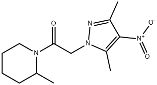 1-({4-nitro-3,5-dimethyl-1H-pyrazol-1-yl}acetyl)-2-methylpiperidine Structure