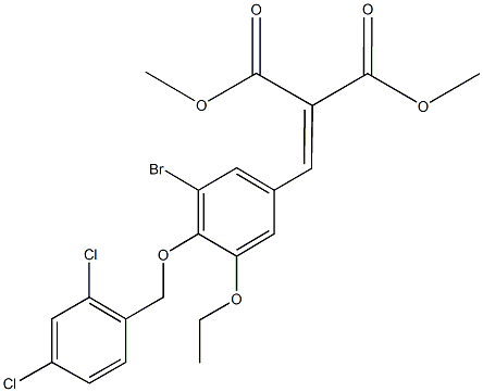dimethyl 2-{3-bromo-4-[(2,4-dichlorobenzyl)oxy]-5-ethoxybenzylidene}malonate 구조식 이미지