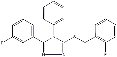 (2-fluorophenyl)methyl 5-(3-fluorophenyl)-4-phenyl-4H-1,2,4-triazol-3-yl sulfide 구조식 이미지