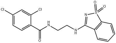 2,4-dichloro-N-{2-[(1,1-dioxido-1,2-benzisothiazol-3-yl)amino]ethyl}benzamide Structure