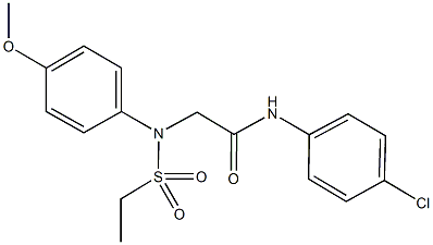 N-(4-chlorophenyl)-2-[(ethylsulfonyl)-4-methoxyanilino]acetamide Structure