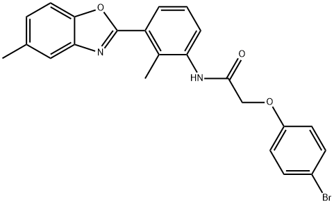 2-(4-bromophenoxy)-N-[2-methyl-3-(5-methyl-1,3-benzoxazol-2-yl)phenyl]acetamide Structure