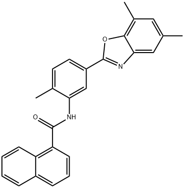 N-[5-(5,7-dimethyl-1,3-benzoxazol-2-yl)-2-methylphenyl]-1-naphthamide 구조식 이미지