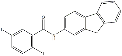 N-(9H-fluoren-2-yl)-2,5-diiodobenzamide 구조식 이미지