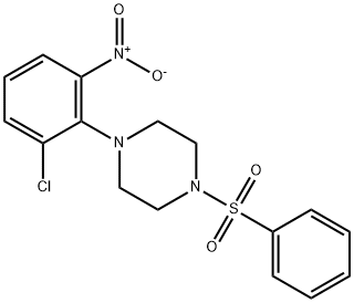 1-{2-chloro-6-nitrophenyl}-4-(phenylsulfonyl)piperazine Structure
