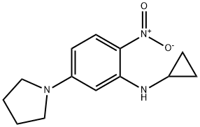 1-{3-(cyclopropylamino)-4-nitrophenyl}pyrrolidine 구조식 이미지