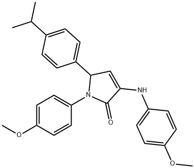 5-(4-isopropylphenyl)-3-(4-methoxyanilino)-1-(4-methoxyphenyl)-1,5-dihydro-2H-pyrrol-2-one 구조식 이미지