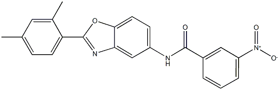 N-[2-(2,4-dimethylphenyl)-1,3-benzoxazol-5-yl]-3-nitrobenzamide 구조식 이미지