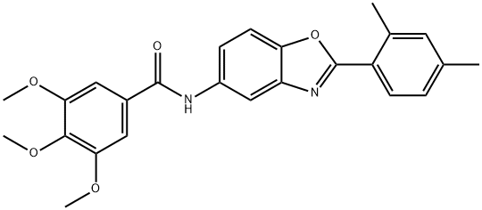 N-[2-(2,4-dimethylphenyl)-1,3-benzoxazol-5-yl]-3,4,5-trimethoxybenzamide Structure