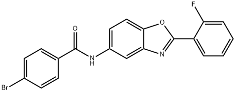 4-bromo-N-[2-(2-fluorophenyl)-1,3-benzoxazol-5-yl]benzamide 구조식 이미지