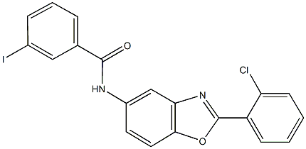 N-[2-(2-chlorophenyl)-1,3-benzoxazol-5-yl]-3-iodobenzamide 구조식 이미지