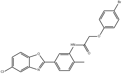 2-(4-bromophenoxy)-N-[5-(5-chloro-1,3-benzoxazol-2-yl)-2-methylphenyl]acetamide 구조식 이미지