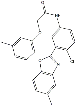 N-[4-chloro-3-(5-methyl-1,3-benzoxazol-2-yl)phenyl]-2-(3-methylphenoxy)acetamide Structure