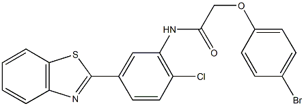 N-[5-(1,3-benzothiazol-2-yl)-2-chlorophenyl]-2-(4-bromophenoxy)acetamide 구조식 이미지