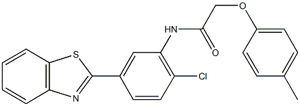 N-[5-(1,3-benzothiazol-2-yl)-2-chlorophenyl]-2-(4-methylphenoxy)acetamide 구조식 이미지