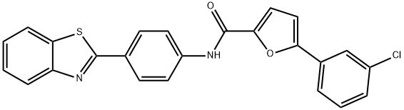 N-[4-(1,3-benzothiazol-2-yl)phenyl]-5-(3-chlorophenyl)-2-furamide 구조식 이미지