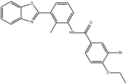 N-[3-(1,3-benzothiazol-2-yl)-2-methylphenyl]-3-bromo-4-ethoxybenzamide 구조식 이미지