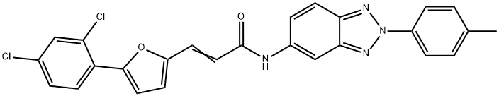 3-[5-(2,4-dichlorophenyl)-2-furyl]-N-[2-(4-methylphenyl)-2H-1,2,3-benzotriazol-5-yl]acrylamide 구조식 이미지
