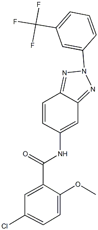5-chloro-2-methoxy-N-{2-[3-(trifluoromethyl)phenyl]-2H-1,2,3-benzotriazol-5-yl}benzamide Structure