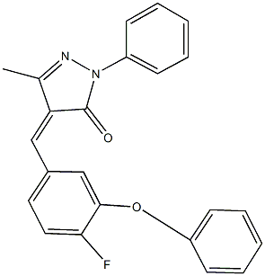 4-(4-fluoro-3-phenoxybenzylidene)-5-methyl-2-phenyl-2,4-dihydro-3H-pyrazol-3-one Structure