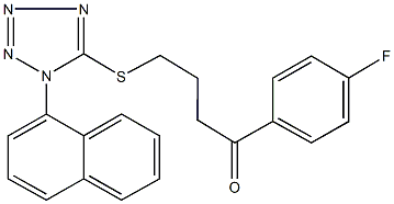 1-(4-fluorophenyl)-4-{[1-(1-naphthyl)-1H-tetraazol-5-yl]sulfanyl}-1-butanone 구조식 이미지