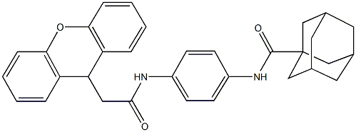 N-(4-{[2-(9H-xanthen-9-yl)acetyl]amino}phenyl)-1-adamantanecarboxamide Structure