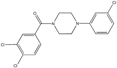 1-(3-chlorophenyl)-4-(3,4-dichlorobenzoyl)piperazine 구조식 이미지