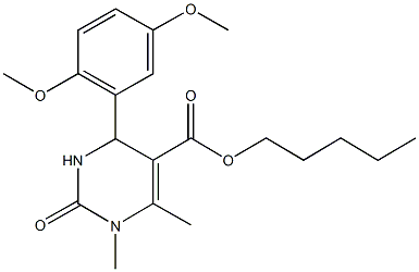 pentyl 4-(2,5-dimethoxyphenyl)-1,6-dimethyl-2-oxo-1,2,3,4-tetrahydro-5-pyrimidinecarboxylate Structure