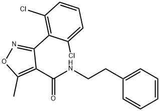 3-(2,6-dichlorophenyl)-5-methyl-N-(2-phenylethyl)isoxazole-4-carboxamide 구조식 이미지