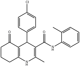 4-(4-chlorophenyl)-2-methyl-N-(2-methylphenyl)-5-oxo-1,4,5,6,7,8-hexahydro-3-quinolinecarboxamide Structure