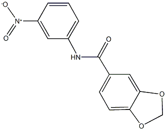 N-{3-nitrophenyl}-1,3-benzodioxole-5-carboxamide 구조식 이미지