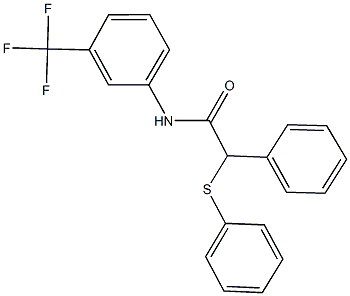 2-phenyl-2-(phenylsulfanyl)-N-[3-(trifluoromethyl)phenyl]acetamide 구조식 이미지