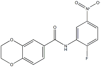 N-{2-fluoro-5-nitrophenyl}-2,3-dihydro-1,4-benzodioxine-6-carboxamide 구조식 이미지