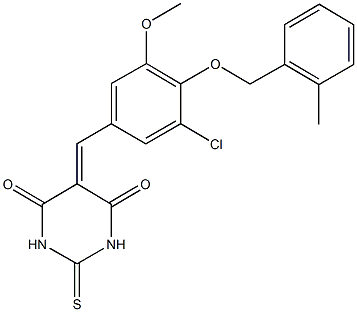 5-{3-chloro-5-methoxy-4-[(2-methylbenzyl)oxy]benzylidene}-2-thioxodihydro-4,6(1H,5H)-pyrimidinedione Structure