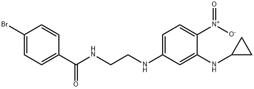 4-bromo-N-(2-{3-(cyclopropylamino)-4-nitroanilino}ethyl)benzamide Structure